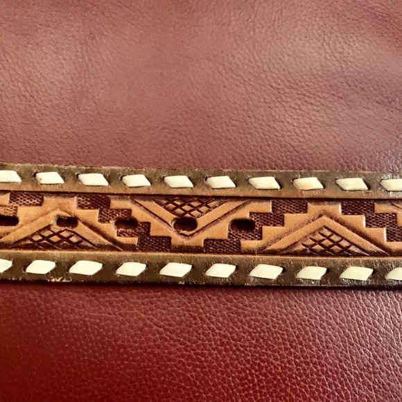 Western Belt, leather with brass buckle, 37\